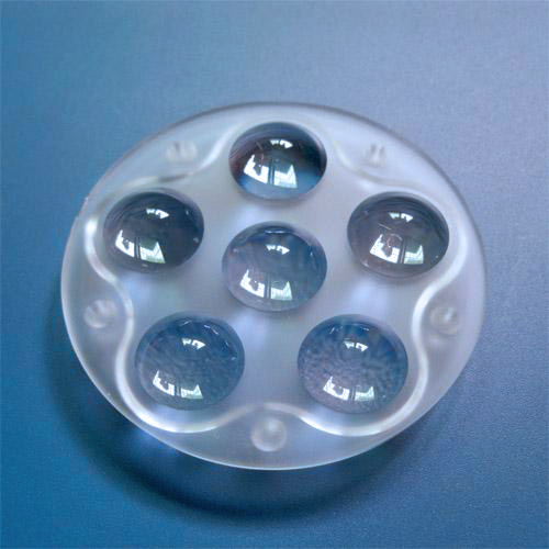 70degree Diameter 73mm 6in1 multi LED lens for Luxeon,Edison,Seoul,Prolight LEDs(HX-73x6DT)